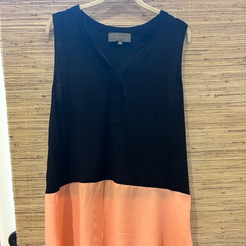 Anthropologie Black & Pink Sleeveless Blouse Sunday in Brooklyn Women’s Medium - Picture 2 of 6